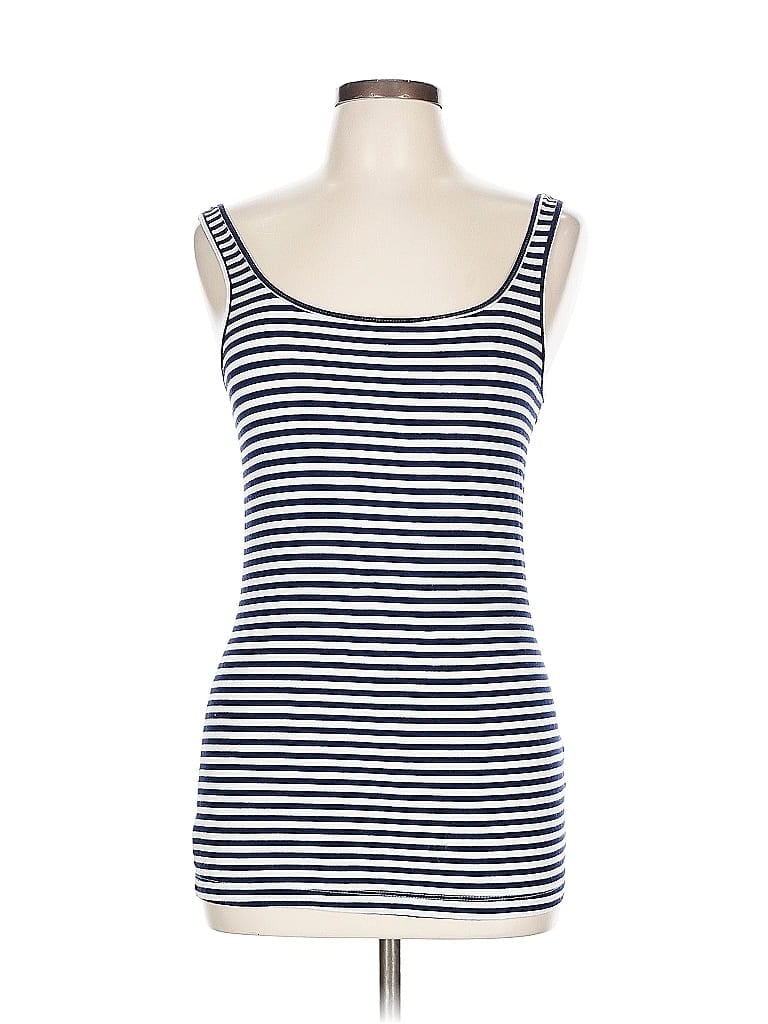 Pre-owned Halogen Tank Top Blue Strapless Neckline Tops