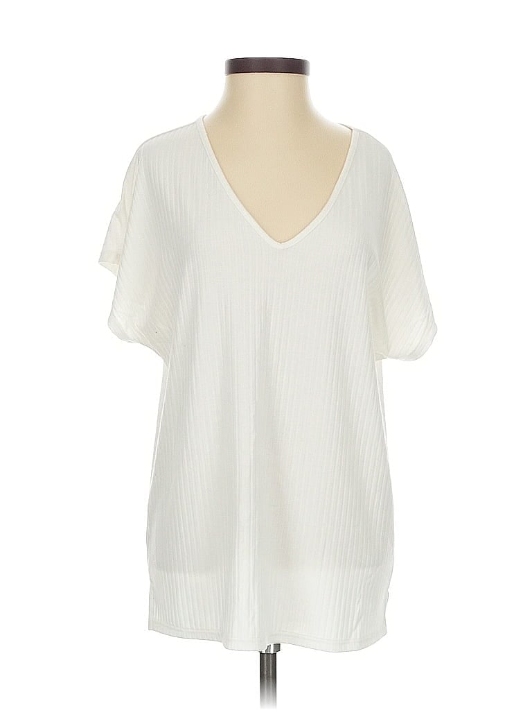 Pre-owned Ann Taylor Loft Outlet Short Sleeve Blouse In White