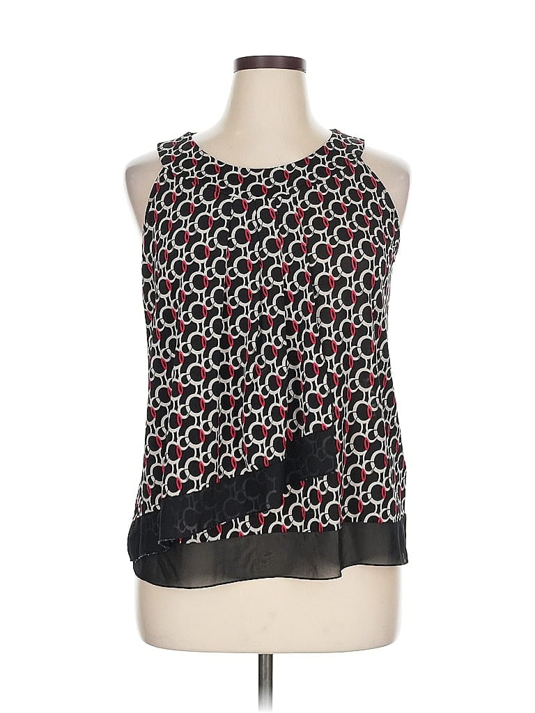 Pre-owned Roz & Ali Sleeveless Blouse In Black