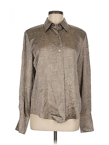 Linda Allard Ellen Tracy Long Sleeve Silk Top (view 1)