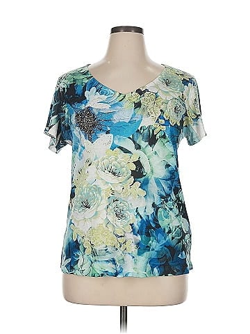 JM Collection Short Sleeve Blouse (view 1)
