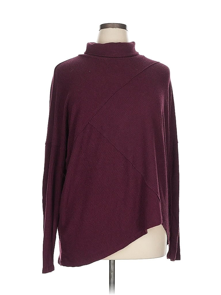 Pre-owned H By Bordeaux Turtleneck Sweater In Burgundy