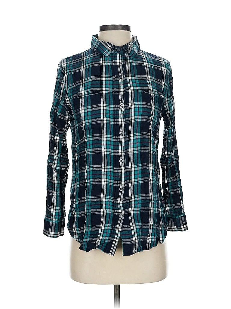 Pre-owned Banana Republic Factory Store Long Sleeve Button Down Shirt In Blue