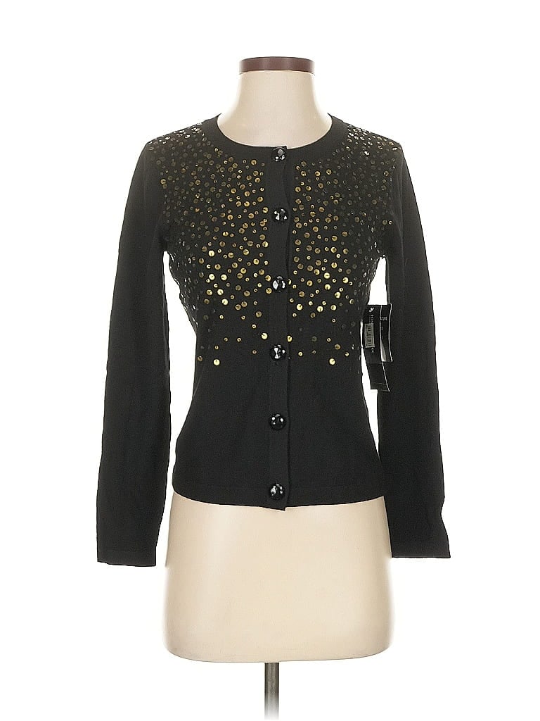 Pre-owned Jones New York Collection Cardigan Sweater In Black