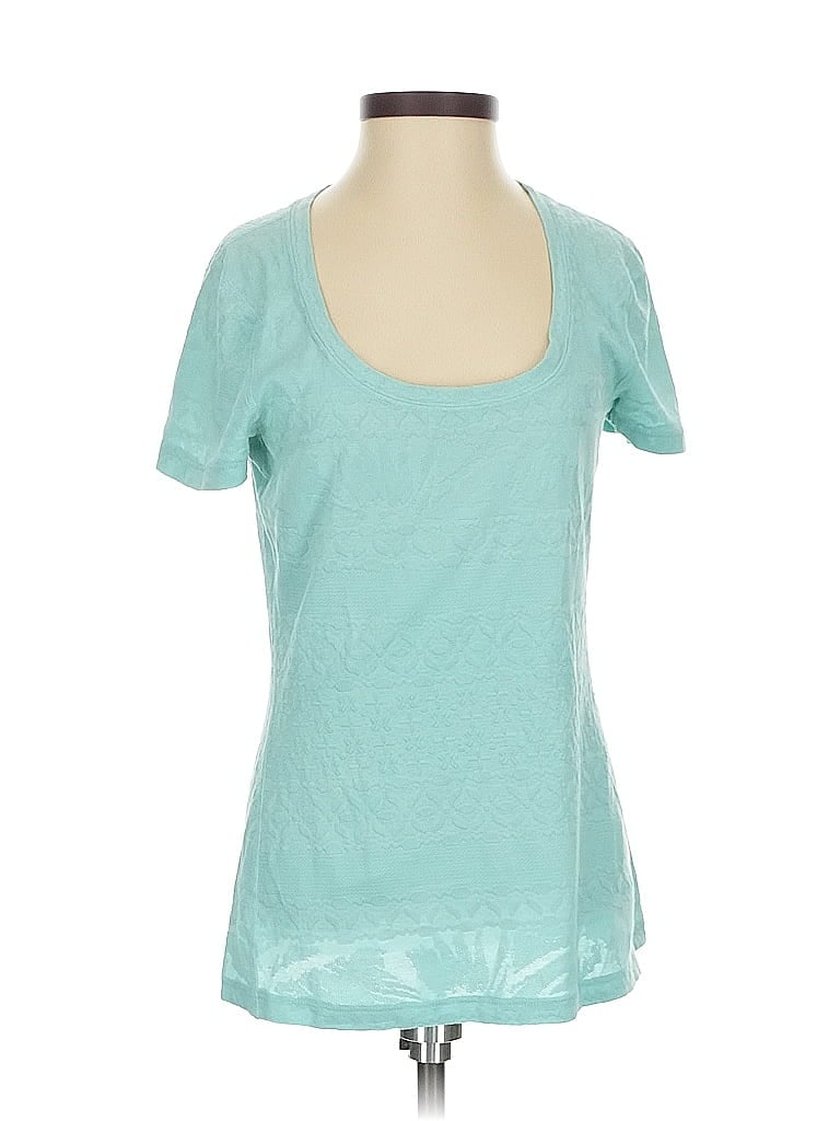 Pre-owned Three Dots Short Sleeve T-shirt In Blue