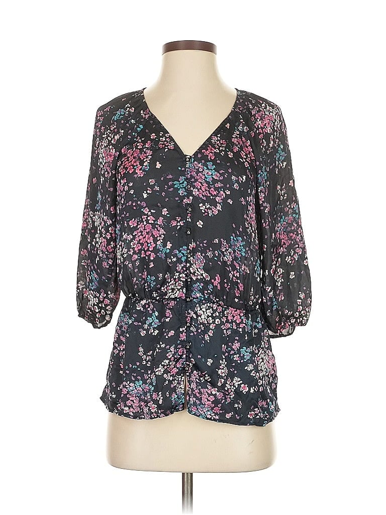 Pre-owned Banana Republic 3/4 Sleeve Blouse In Black