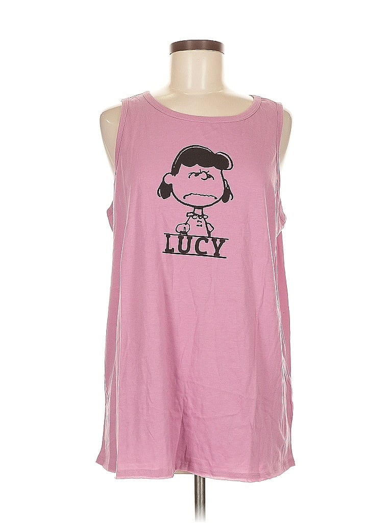 Peanuts Sleeveless Top Pink Halter Neckline Tops