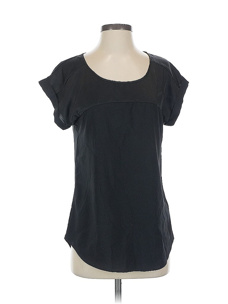 Pre-owned Express Short Sleeve Top Black Scoop Neck Tops