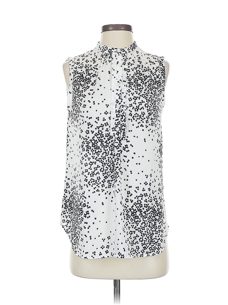 Pre-owned Ann Taylor Sleeveless Blouse In Silver