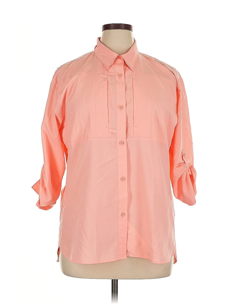 Pre-owned World Wide Sportsman 3/4 Sleeve Blouse In Pink