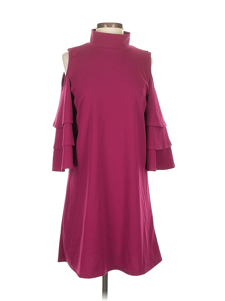 Pre-owned ​carole Christian Cocktail Dress In Burgundy