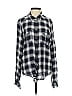Paige 100% Rayon Plaid Blue Long Sleeve Button-Down Shirt Size S - photo 1