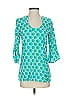 Escapada 100% Rayon Teal 3/4 Sleeve Blouse Size XS - photo 1