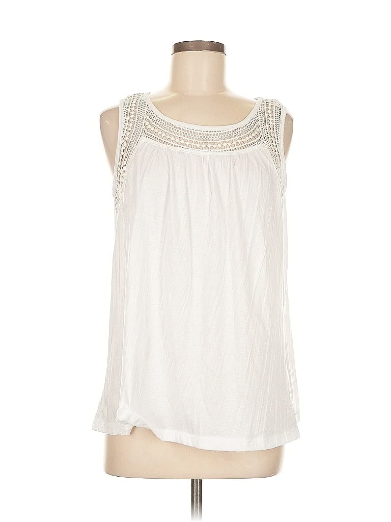 Pre-owned Carolyn Taylor Tank Top Ivory Strapless Neckline Tops In White