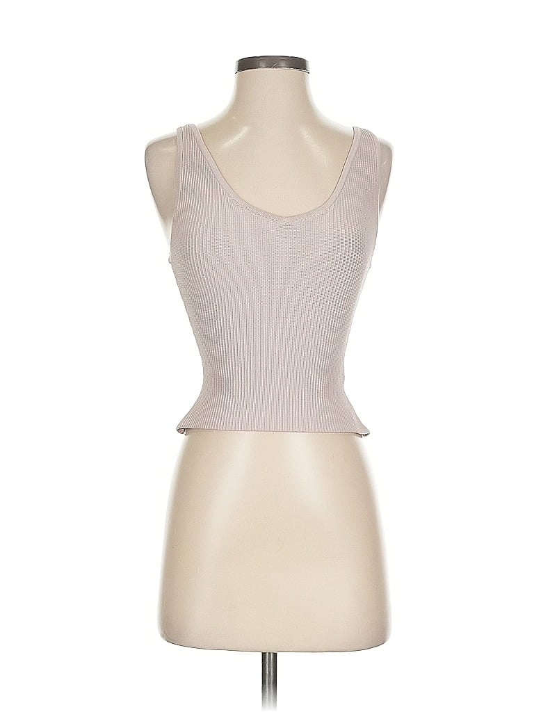 Pre-owned Babaton Tank Top Tan Strapless Neckline Tops In Brown