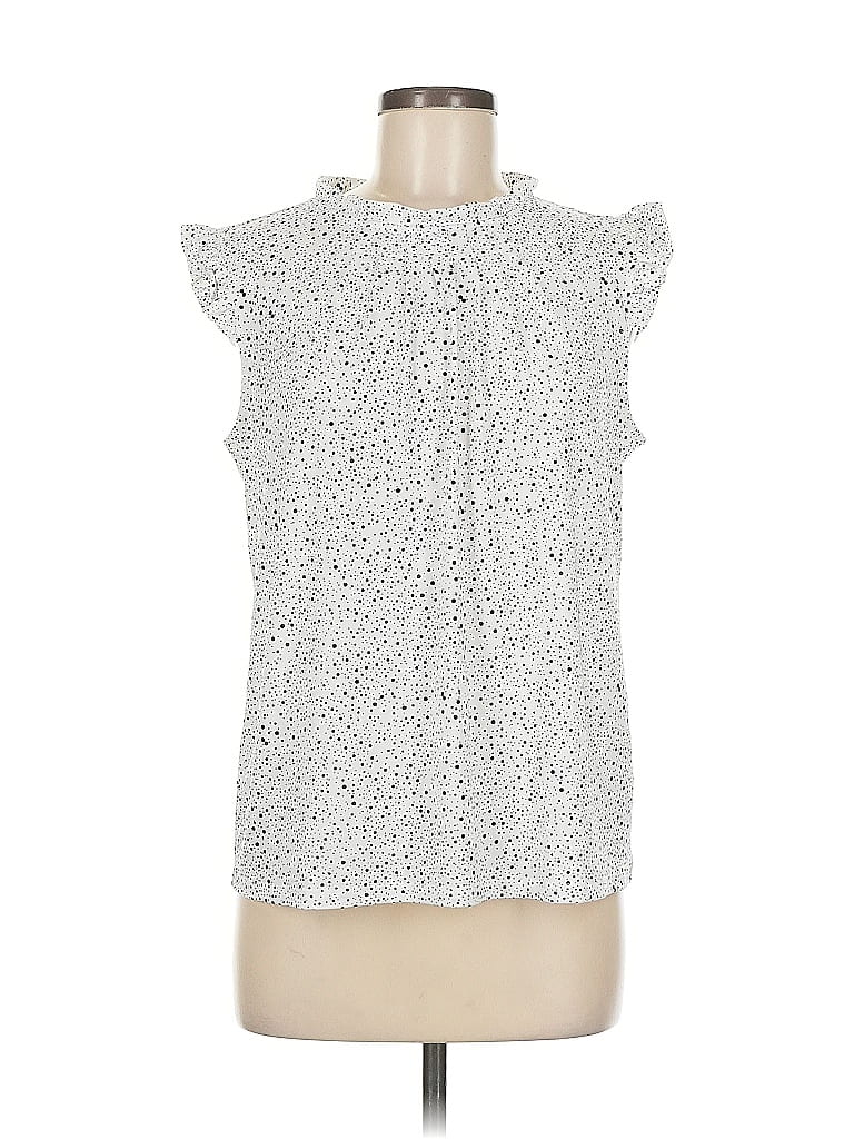 Pre-owned Adrianna Papell Sleeveless Blouse In White