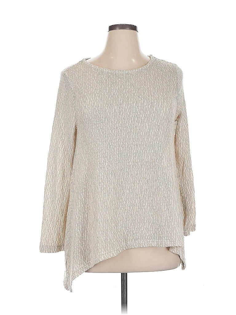 Pre-owned Chelsea & Theodore Long Sleeve Blouse In White