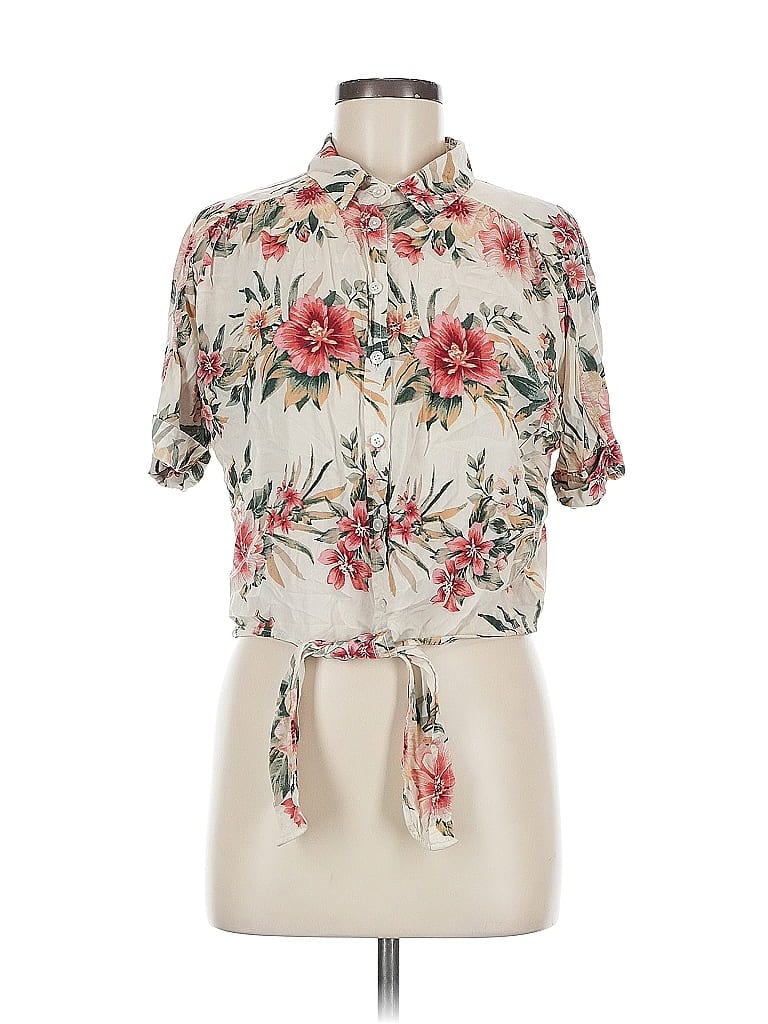 Pre-owned American Eagle Outfitters Short Sleeve Blouse In White