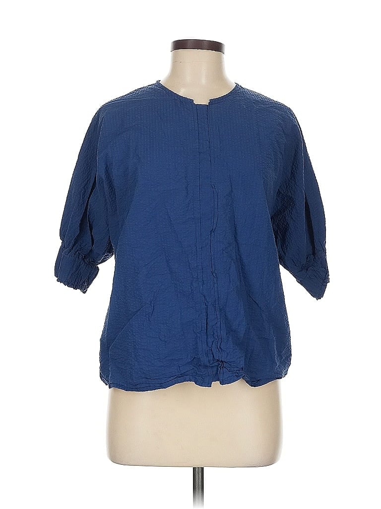 Click to view more detailed imagery on our partner's website Pre-owned Harshman Short Sleeve Blouse In Blue