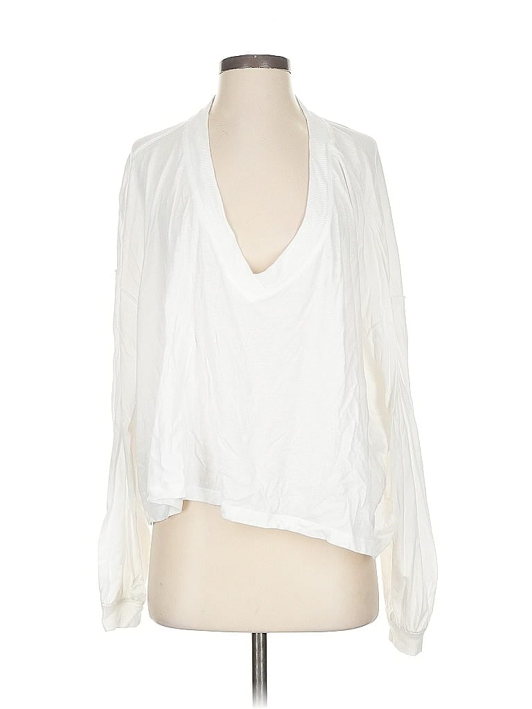 Pre-owned 7 For All Mankind Long Sleeve T-shirt In White