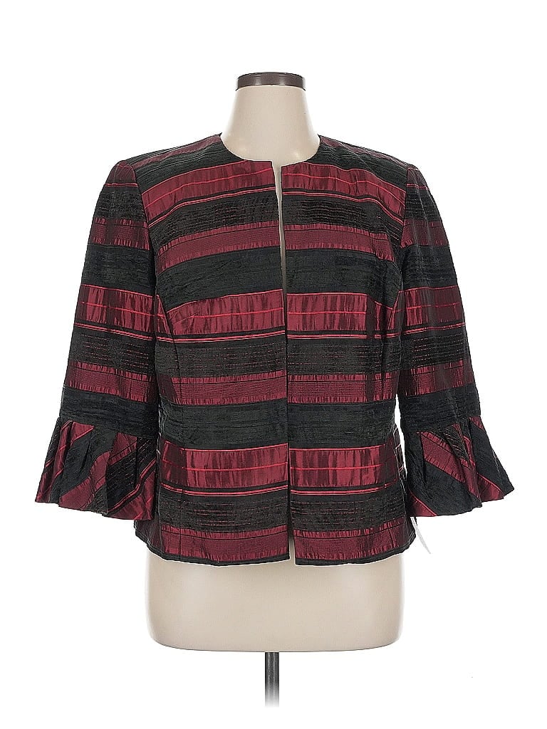 Pre-owned Dressbarn Blazer Jacket In Burgundy