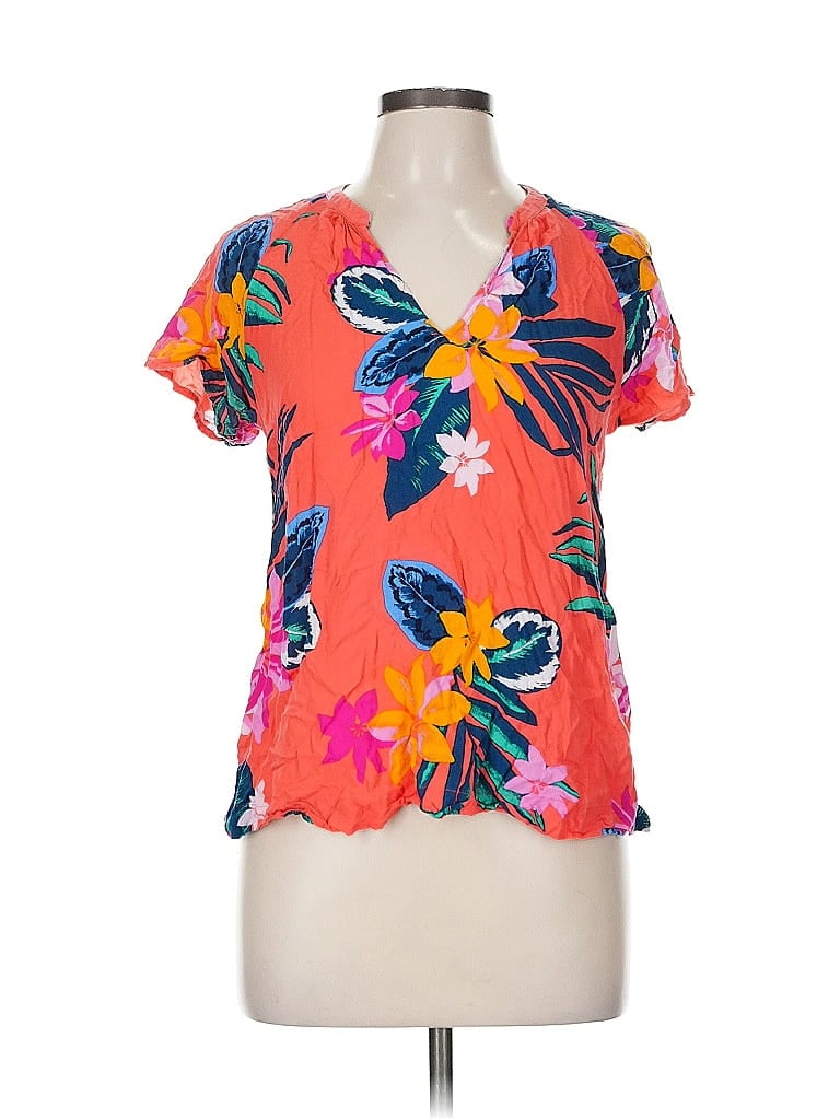 Pre-owned Old Navy Short Sleeve Blouse In Orange