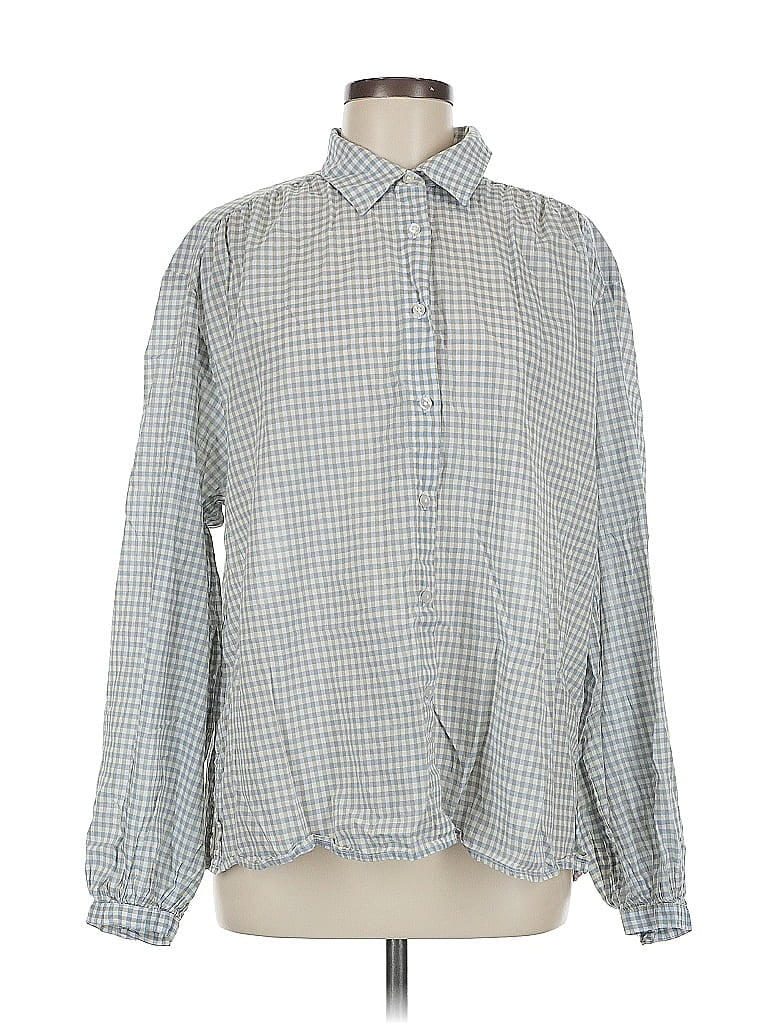Pre-owned Gap Long Sleeve Blouse In Silver