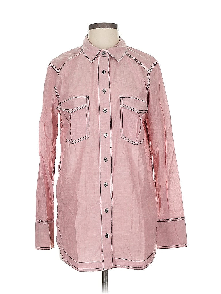 Pre-owned Free People Long Sleeve Button Down Shirt In Pink
