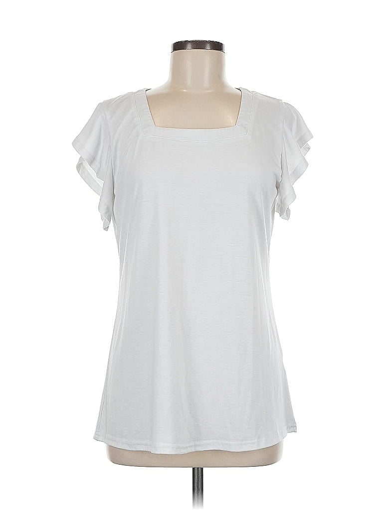 Pre-owned Unbranded Short Sleeve T-shirt In White
