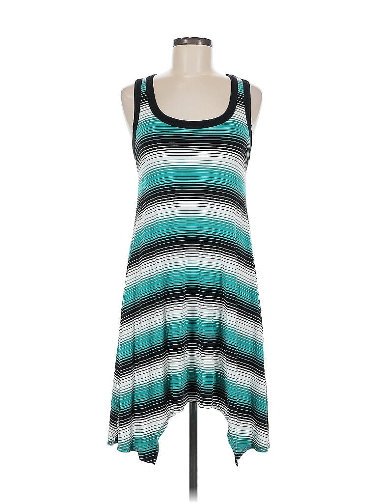 Pre-owned Karen By Karen Kane Sleeveless Top Teal Scoop Neck Tops In Blue