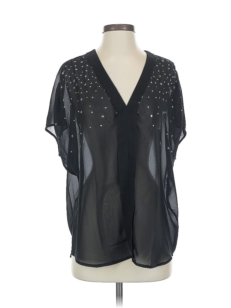 Click to view more detailed imagery on our partner's website Pre-owned Victoria's Secret Short Sleeve Blouse In Black
