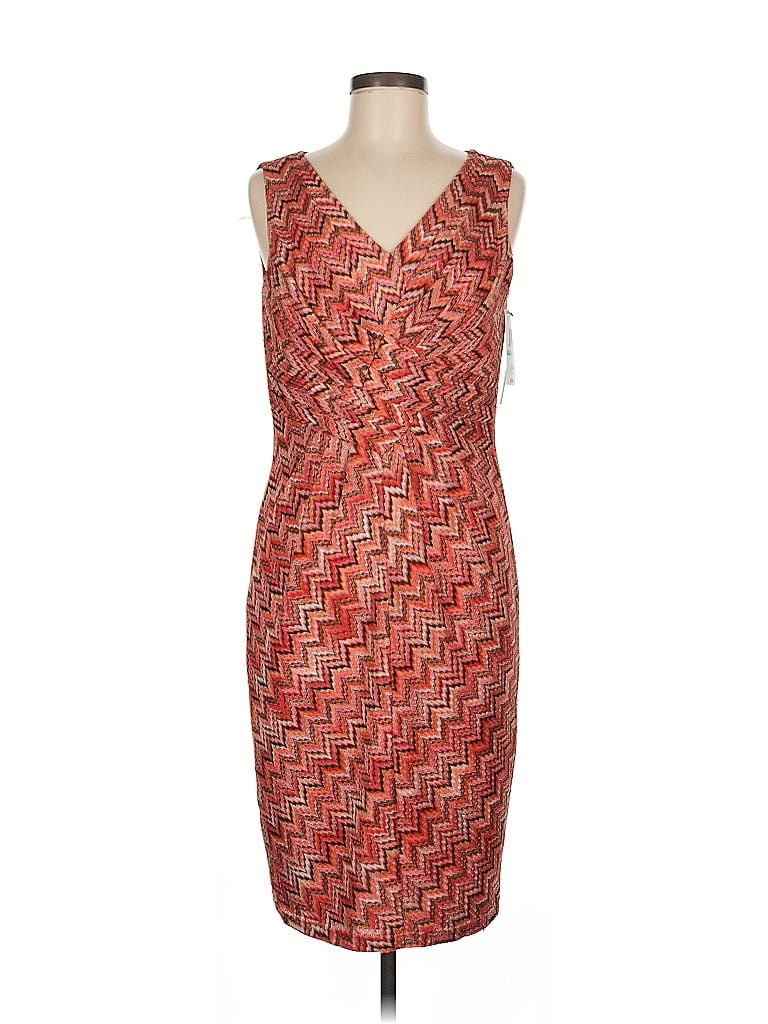 David Meister 100% Polyester Tweed Red Cocktail Dress Size 8 - photo 1