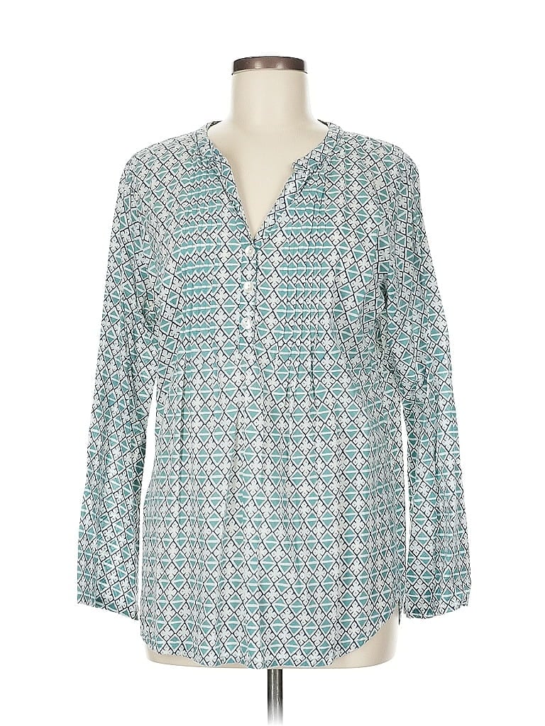 Click to view more detailed imagery on our partner's website Pre-owned The Company Store 3/4 Sleeve Blouse In Blue