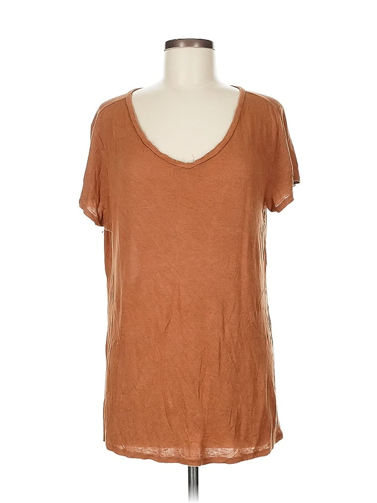 Pre-owned Active Usa Short Sleeve T-shirt In Brown