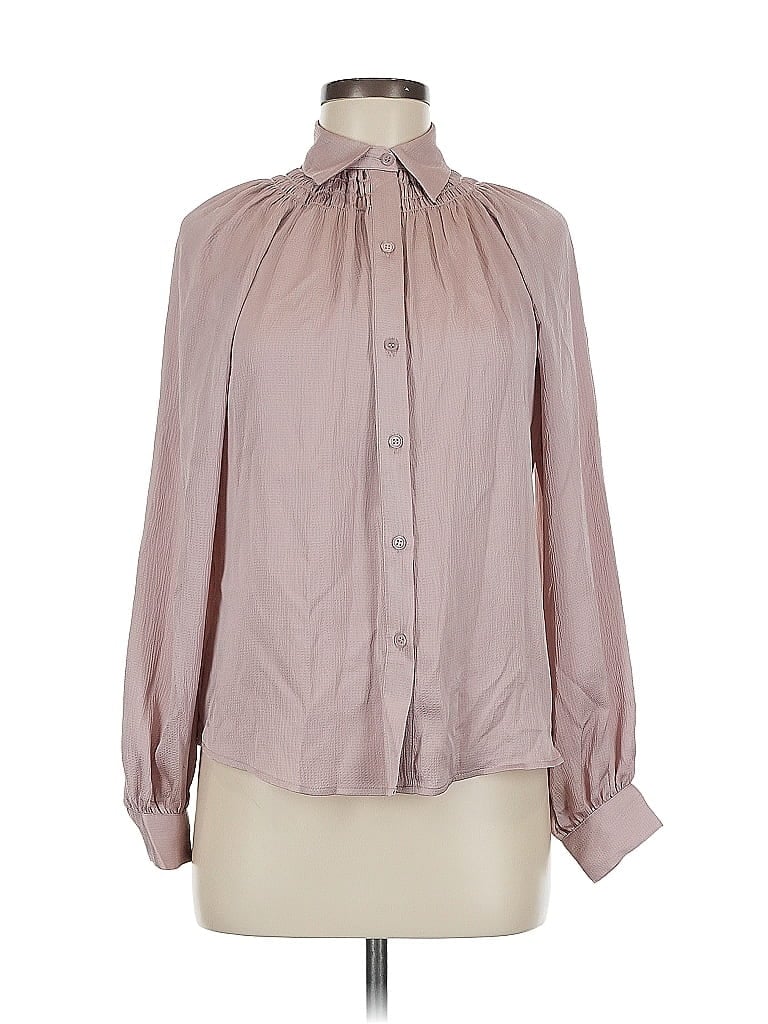 Pre-owned Max Studio Long Sleeve Blouse In Pink