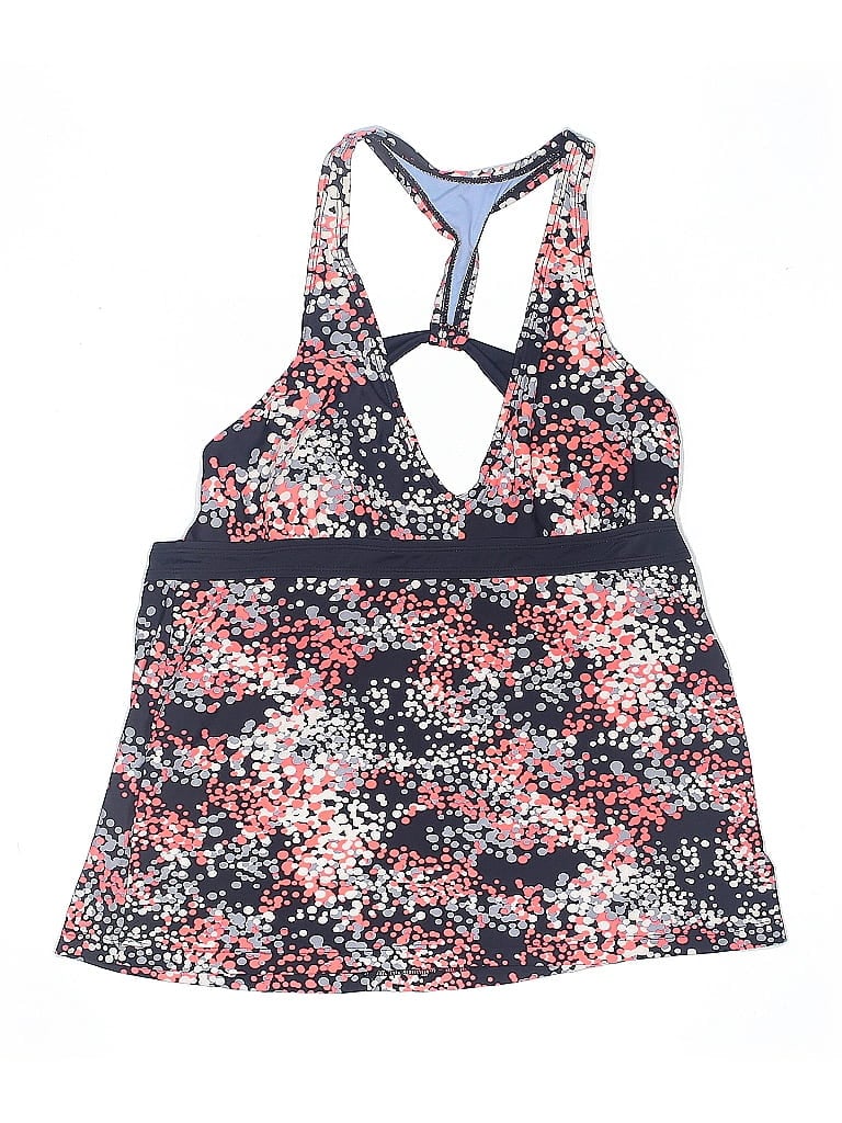 Pre-owned C9 By Champion Swimsuit Top Blue Floral Pattern Swimwear