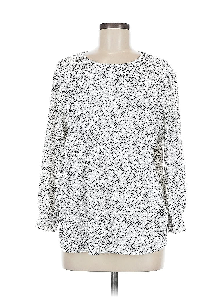 Pre-owned Adrianna Papell Long Sleeve Blouse In Black