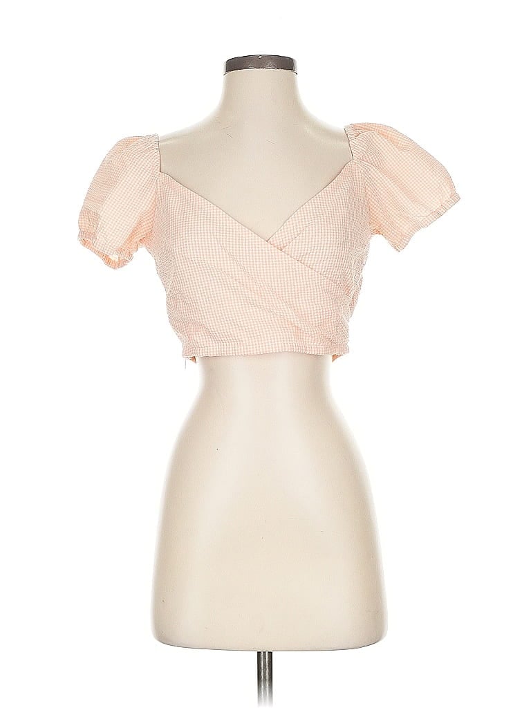 Click to view more detailed imagery on our partner's website Pre-owned H&m Short Sleeve Top Pink Sweetheart Neckline Tops