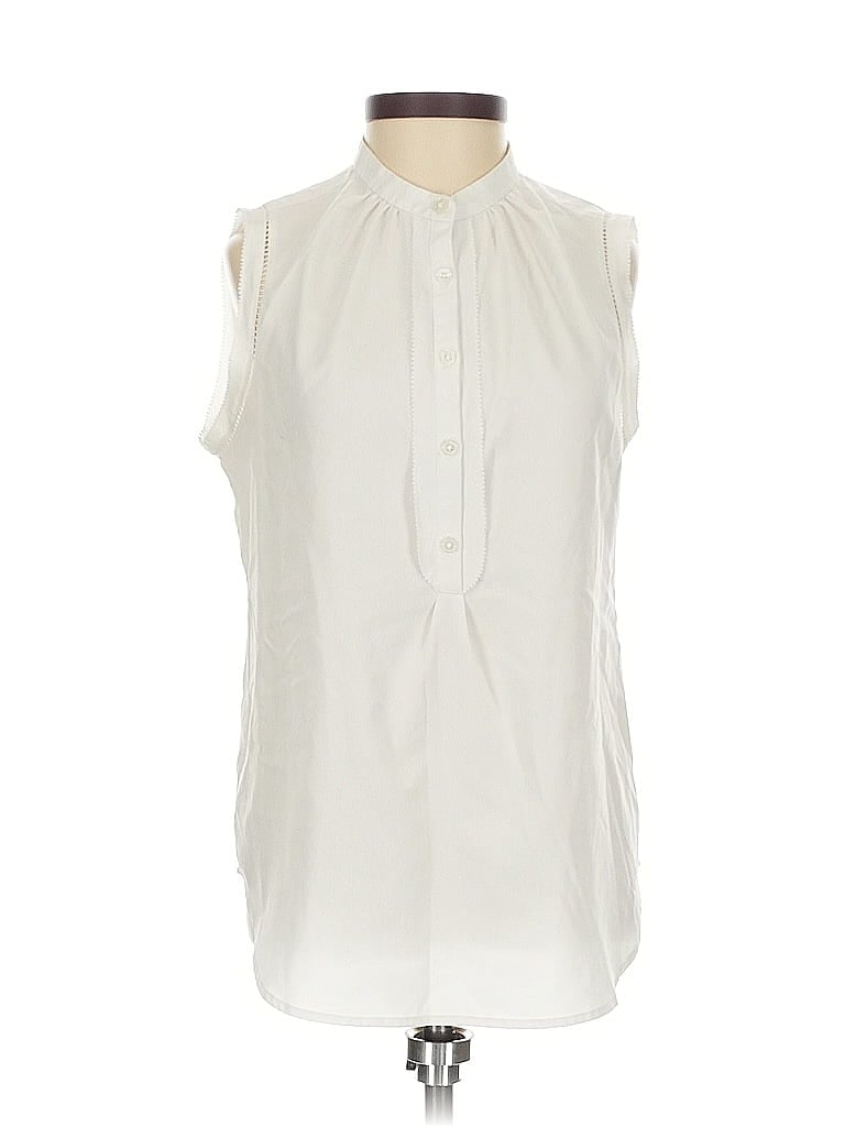 Pre-owned Ann Taylor Sleeveless Blouse In White