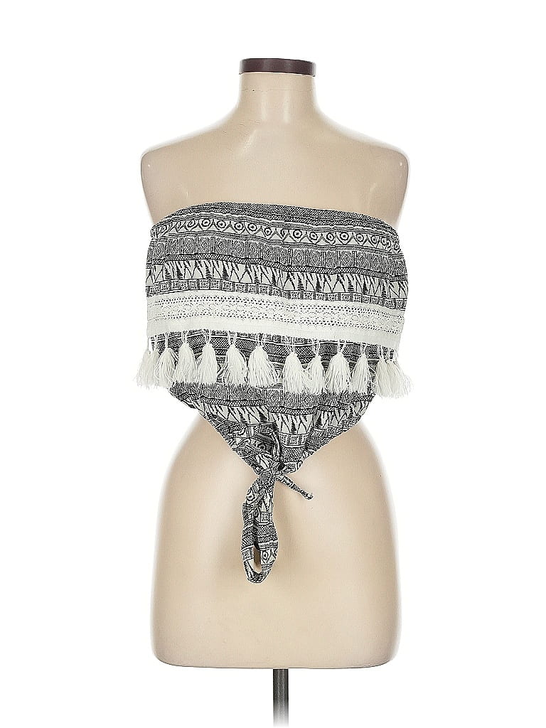 Click to view more detailed imagery on our partner's website Pre-owned Tcec Tube Top Gray Strapless Neckline Tops