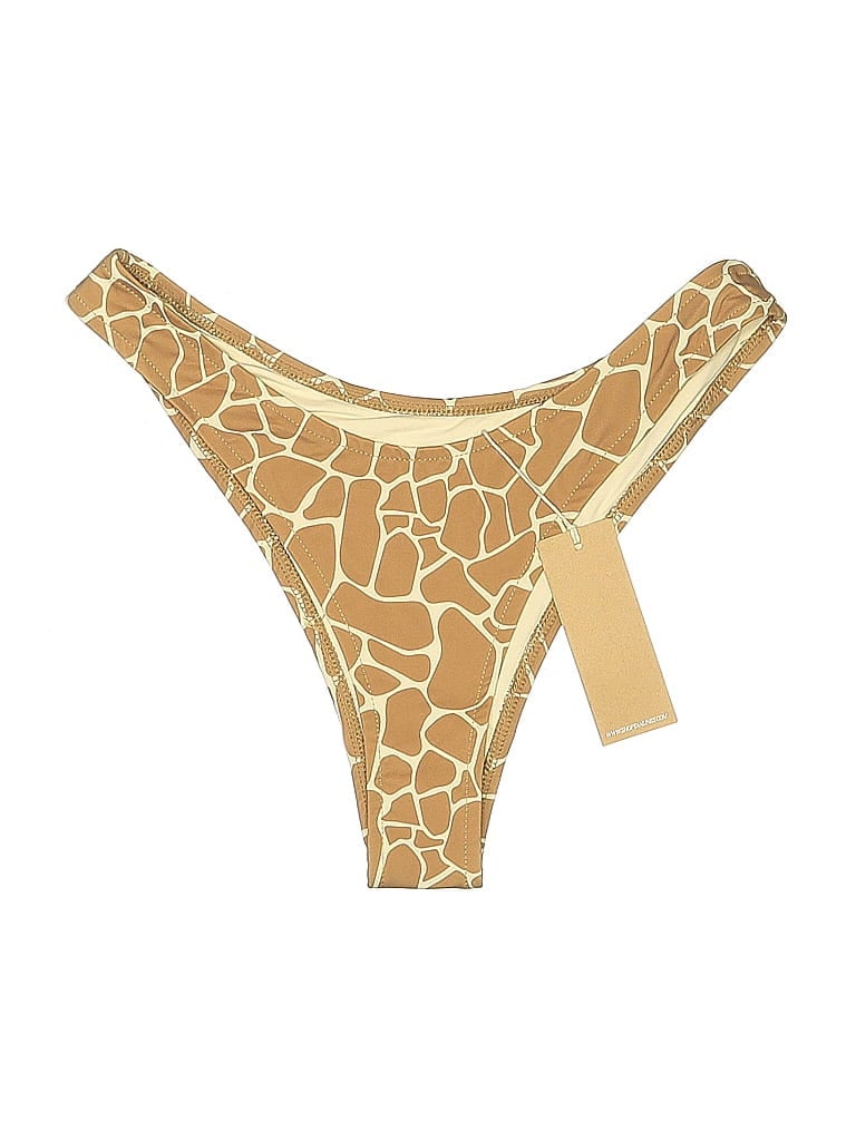 Tan + Lines Swimsuit Bottoms In Brown