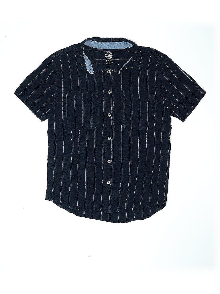 Pre-owned Wonder Nation Kids' Short Sleeve Button Down Shirt In Blue