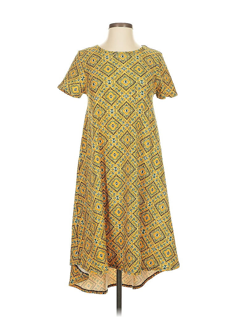Pre-owned Lularoe Casual Dress In Yellow