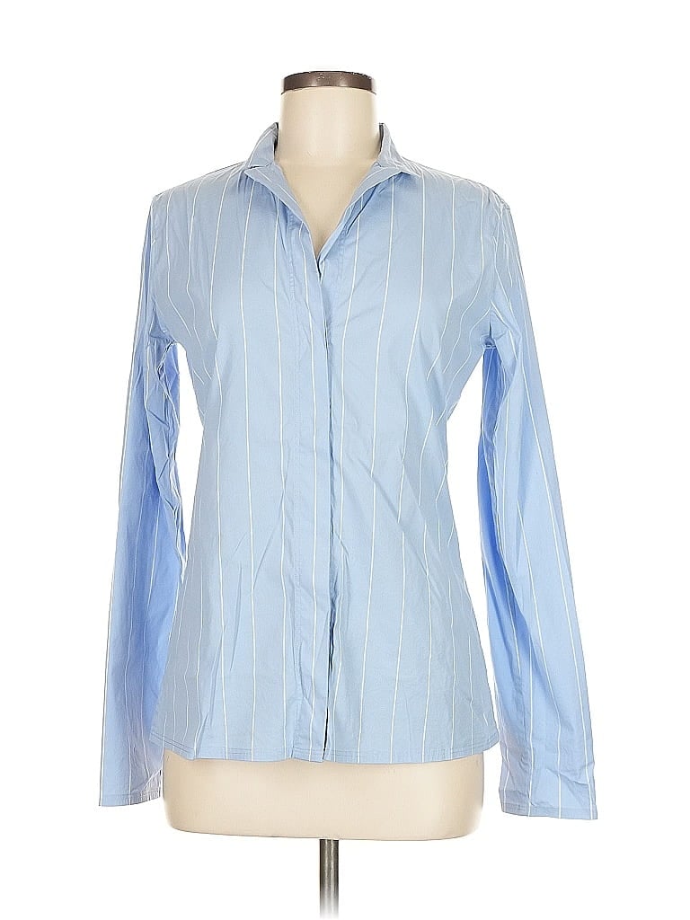 Pre-owned Lis Lareida Long Sleeve Button Down Shirt In Blue