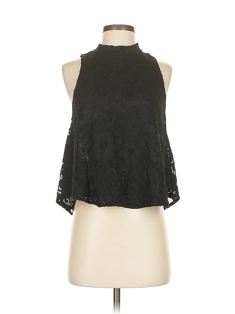 Pre-owned Elodie Tank Top Black Halter Neckline Tops