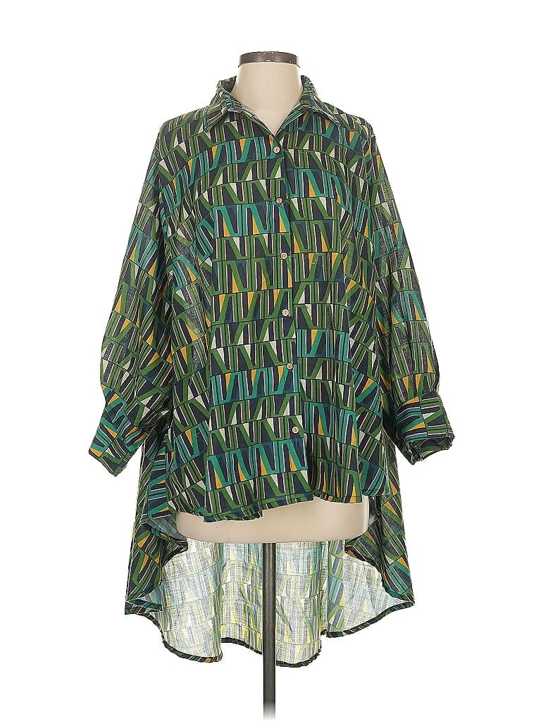 Pre-owned Habitual 3/4 Sleeve Blouse In Green