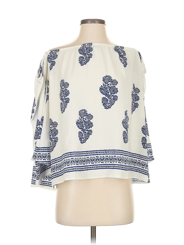 Pre-owned Roller Rabbit 3/4 Sleeve Blouse In White