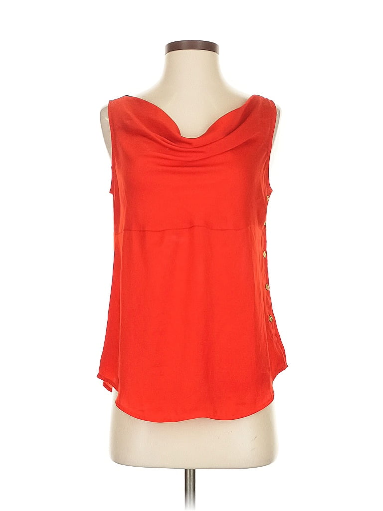 Pre-owned Ann Taylor Factory Sleeveless Blouse In Orange