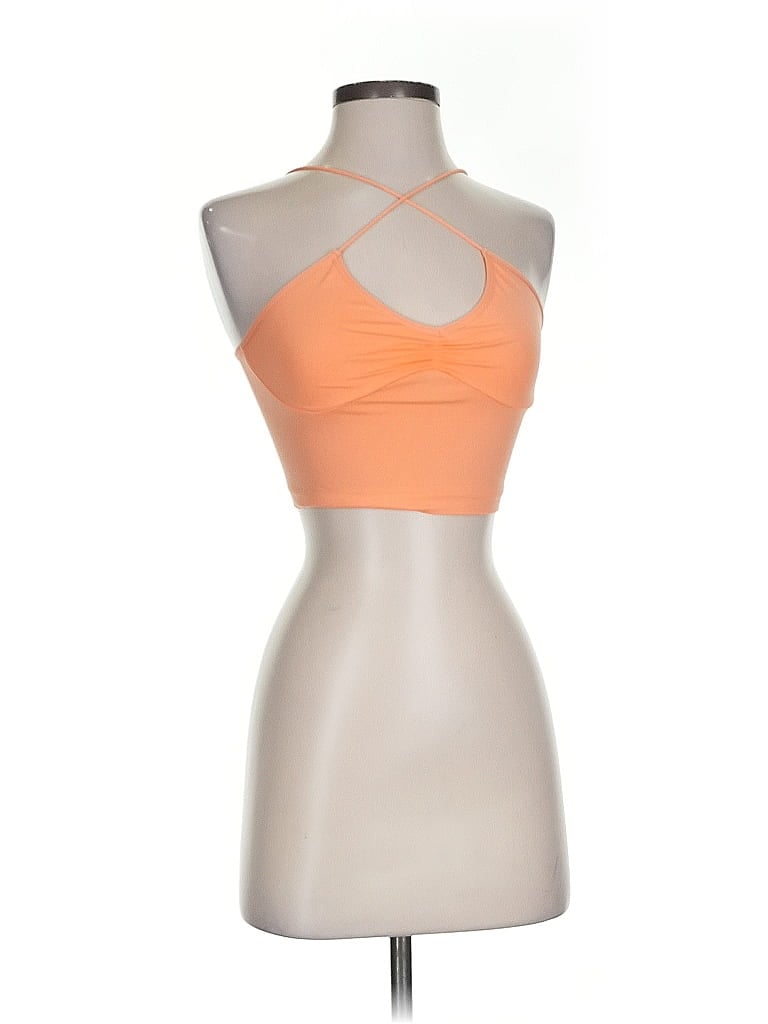 Pre-owned Anwnd Tank Top Orange Strapless Neckline Tops