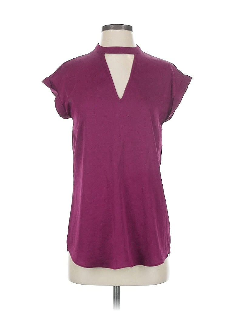 Pre-owned Express Short Sleeve Blouse In Purple